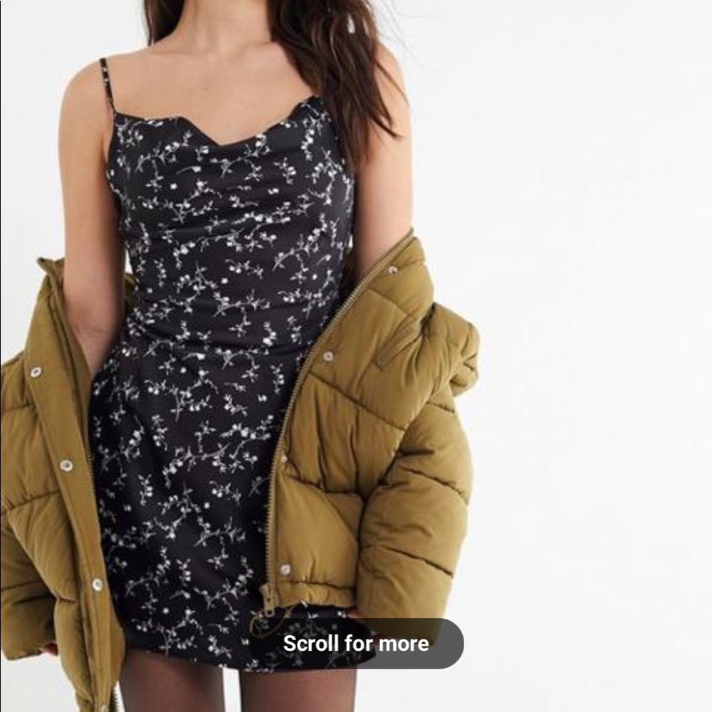 Urban outfitters Satin cowl neck black dress